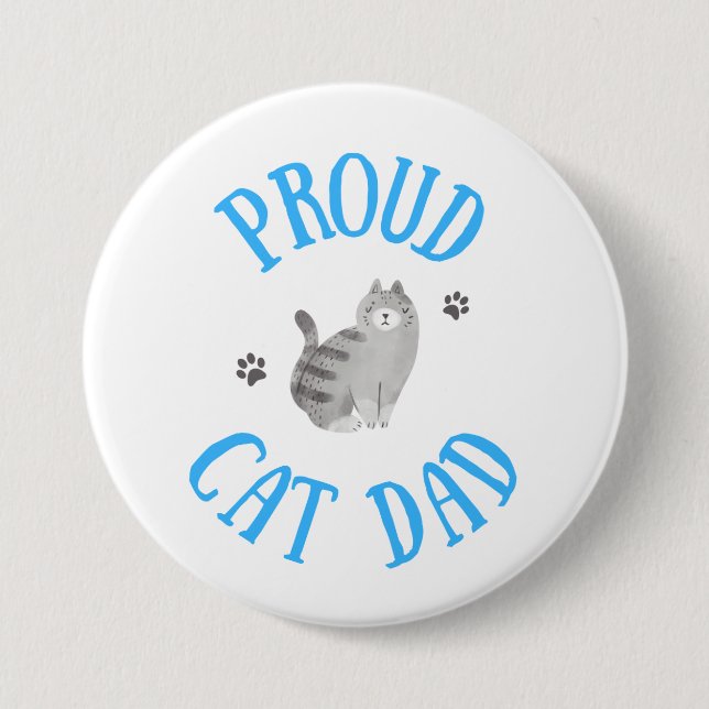 Badge Rond 7,6 Cm Fier papa de chat (Devant)