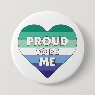 Badge Rond 7,6 Cm Fière d'être moi LGBTQ Hommes Gay Pride Coeur