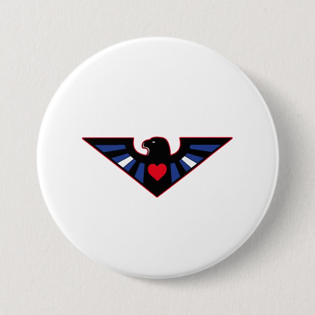 Badge Rond 7,6 Cm Fierté de l'aigle en cuir (Devant)