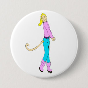 Badge Rond 7,6 Cm fille avec une queue