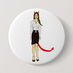 Badge Rond 7,6 Cm fille diable