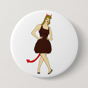 Badge Rond 7,6 Cm fille diable