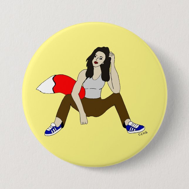 Badge Rond 7,6 Cm fille foy (Devant)