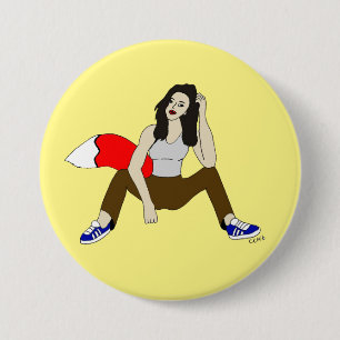 Badge Rond 7,6 Cm fille foy