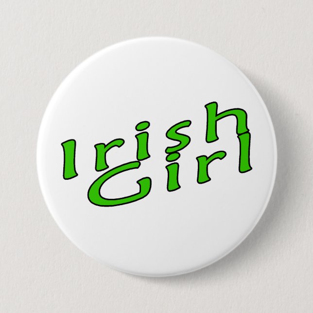 Badge Rond 7,6 Cm Fille irlandaise (Devant)
