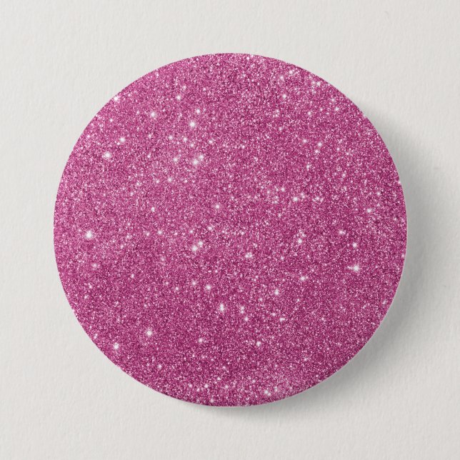 Badge Rond 7,6 Cm Fille Parties scintillant rose (Devant)