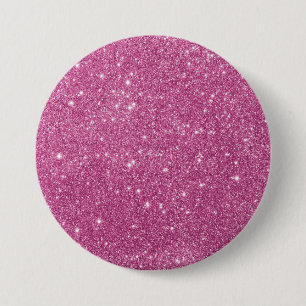 Badge Rond 7,6 Cm Fille Parties scintillant rose