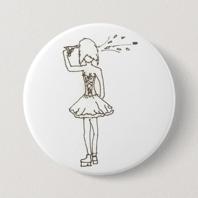 Badge Rond 7,6 Cm Fille suicidaire (Devant)