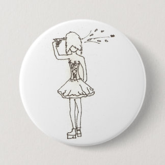 Badge Rond 7,6 Cm Fille suicidaire