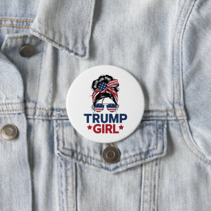 Badge Rond 7,6 Cm Fille Trump Bun Méssy Trump 2024 Élection Américai