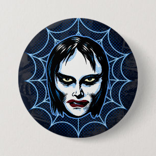 Badge Rond 7,6 Cm Fille Vampire Masque de Monstre des Années 60 Épin