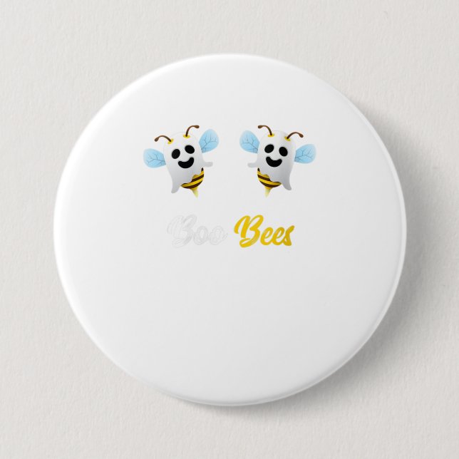 Badge Rond 7,6 Cm Filles Boo Bees Funny Ghost Boobees Hallowee (Devant)