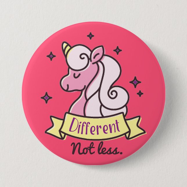 Badge Rond 7,6 Cm Filles sensibilisation sur l'autisme, différente (Devant)