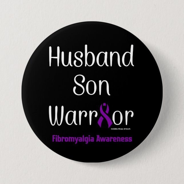 Badge Rond 7,6 Cm Fils du mari guerrier...Fibro (Devant)