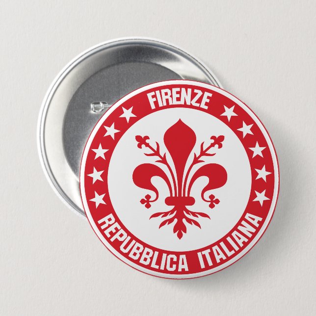 Badge Rond 7,6 Cm Firenze (Devant & derrière)