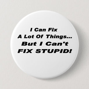Badge Rond 7,6 Cm Fixez-le bouton