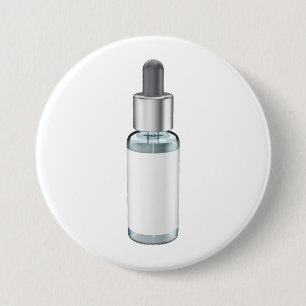 Badge Rond 7,6 Cm Flacon compte-gouttes en verre avec pipette