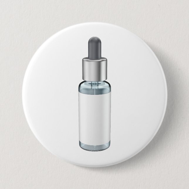 Badge Rond 7,6 Cm Flacon compte-gouttes en verre avec pipette (Devant)