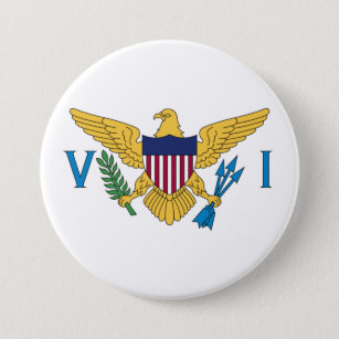 Badge Rond 7,6 Cm Flag of the United States Virgin Islands