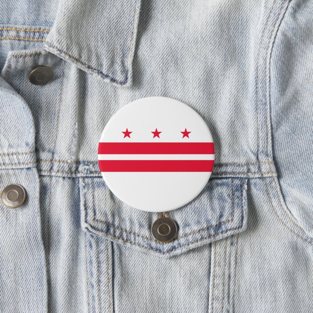 Badge Rond 7,6 Cm Flag of Washington D.C. (District of Columbia) (En situation)