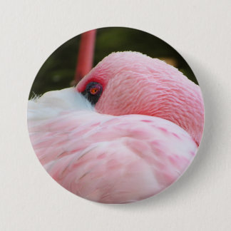 Badge Rond 7,6 Cm Flamant rose