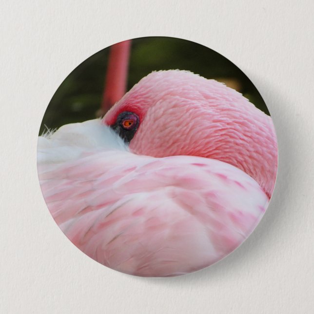 Badge Rond 7,6 Cm Flamant rose (Devant)