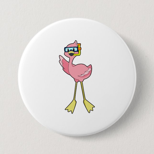 Badge Rond 7,6 Cm Flamingo (Devant)