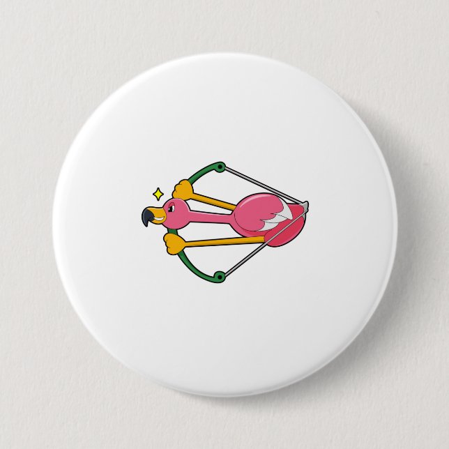 Badge Rond 7,6 Cm Flamingo as Arrow (Devant)