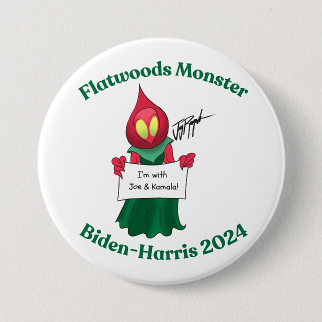 Badge Rond 7,6 Cm Flatwoods Monster Biden-Harris Pin (Devant)