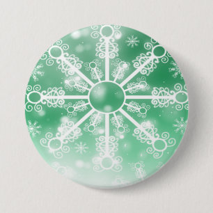 Badge Rond 7,6 Cm Flèche de neige verte