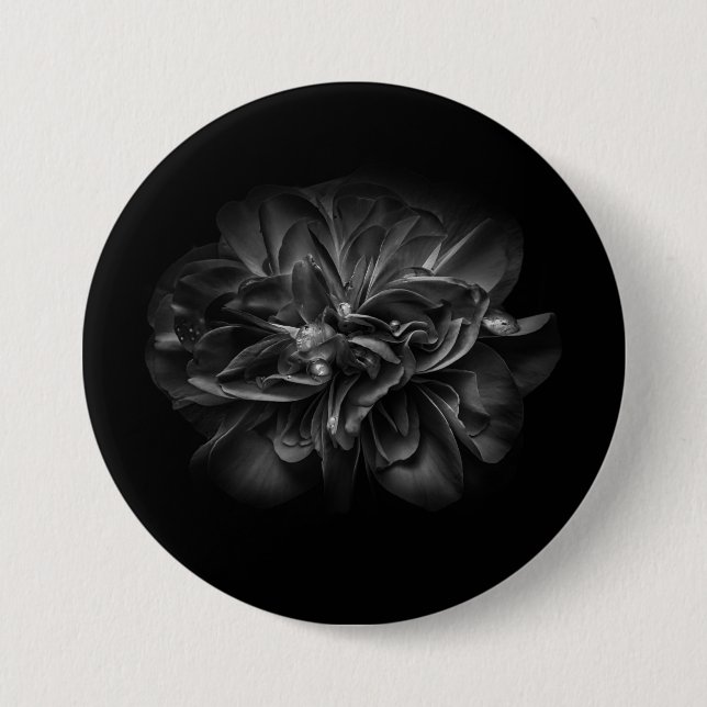 Badge Rond 7,6 Cm Fleurs 67 BW (Devant)
