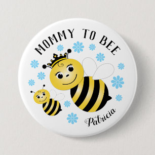 Badge Rond 7,6 Cm Fleurs Bleues De Maman À Abe