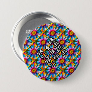 Badge Rond 7,6 Cm Fleurs colorées mignonnes Motif