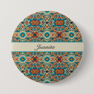 Badge Rond 7,6 Cm Fleurs de Fiesta personnalisables