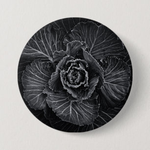 Badge Rond 7,6 Cm Fleurs de jardin en noir et blanc n° 108