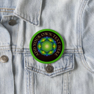 Badge Rond 7,6 Cm FLEURS DE VIE - cadre d'Apophyse dorée 5