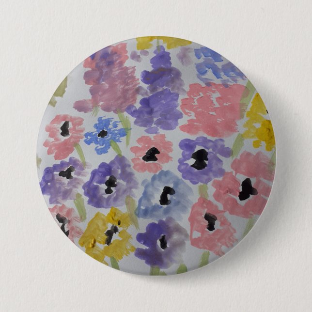 Badge Rond 7,6 Cm Fleurs sauvages d'été (Devant)