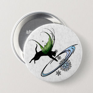 Badge Rond 7,6 Cm Flocon de neige de chat cosmique