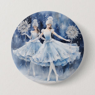 Badge Rond 7,6 Cm Flocons de neige du ballet Casse-Noisette