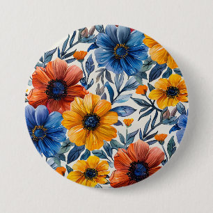 Badge Rond 7,6 Cm Floral rustique mode rétro motif