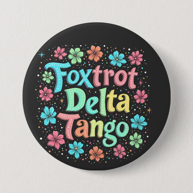 Badge Rond 7,6 Cm Floral Subtle Anti Trump 8647 Anti Maga (Devant)