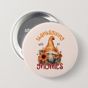 Badge Rond 7,6 Cm Floral Thanksgiving avec mes Gnomies