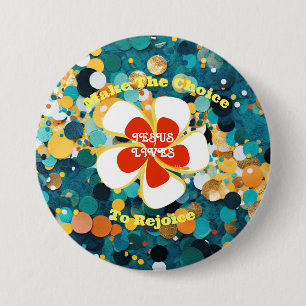 Badge Rond 7,6 Cm Flower tropical
