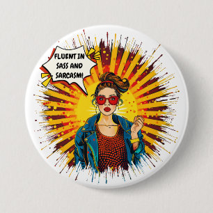 Badge Rond 7,6 Cm Fluent En Sass Et Sarcasme