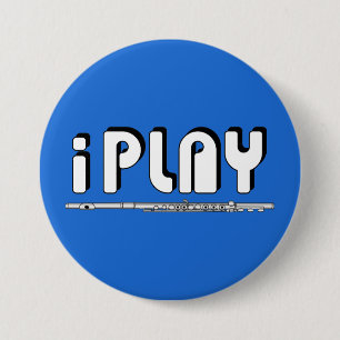 Badge Rond 7,6 Cm Flûte iPlay