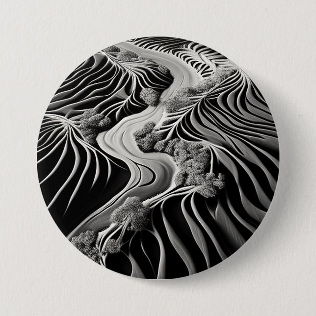 Badge Rond 7,6 Cm Flux fractal (Devant)