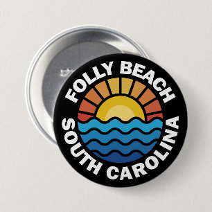 Badge Rond 7,6 Cm Folly Beach, Caroline du Sud