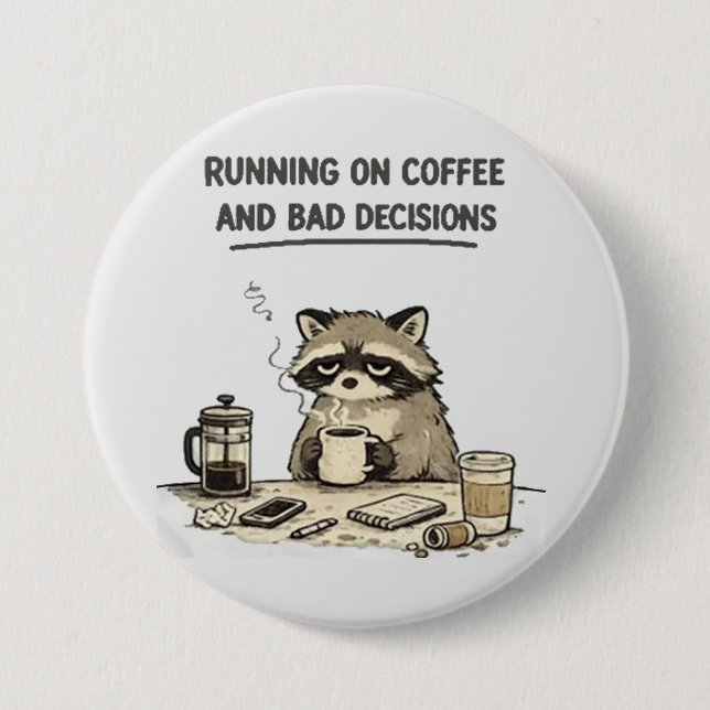 Badge Rond 7,6 Cm fonctionner au café (Devant)
