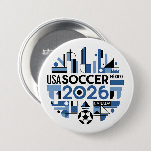 Badge Rond 7,6 Cm Football 2026 USA, Canada, Mexique