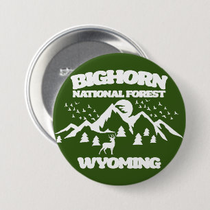 Badge Rond 7,6 Cm Forêt nationale de Bighorn Wyoming